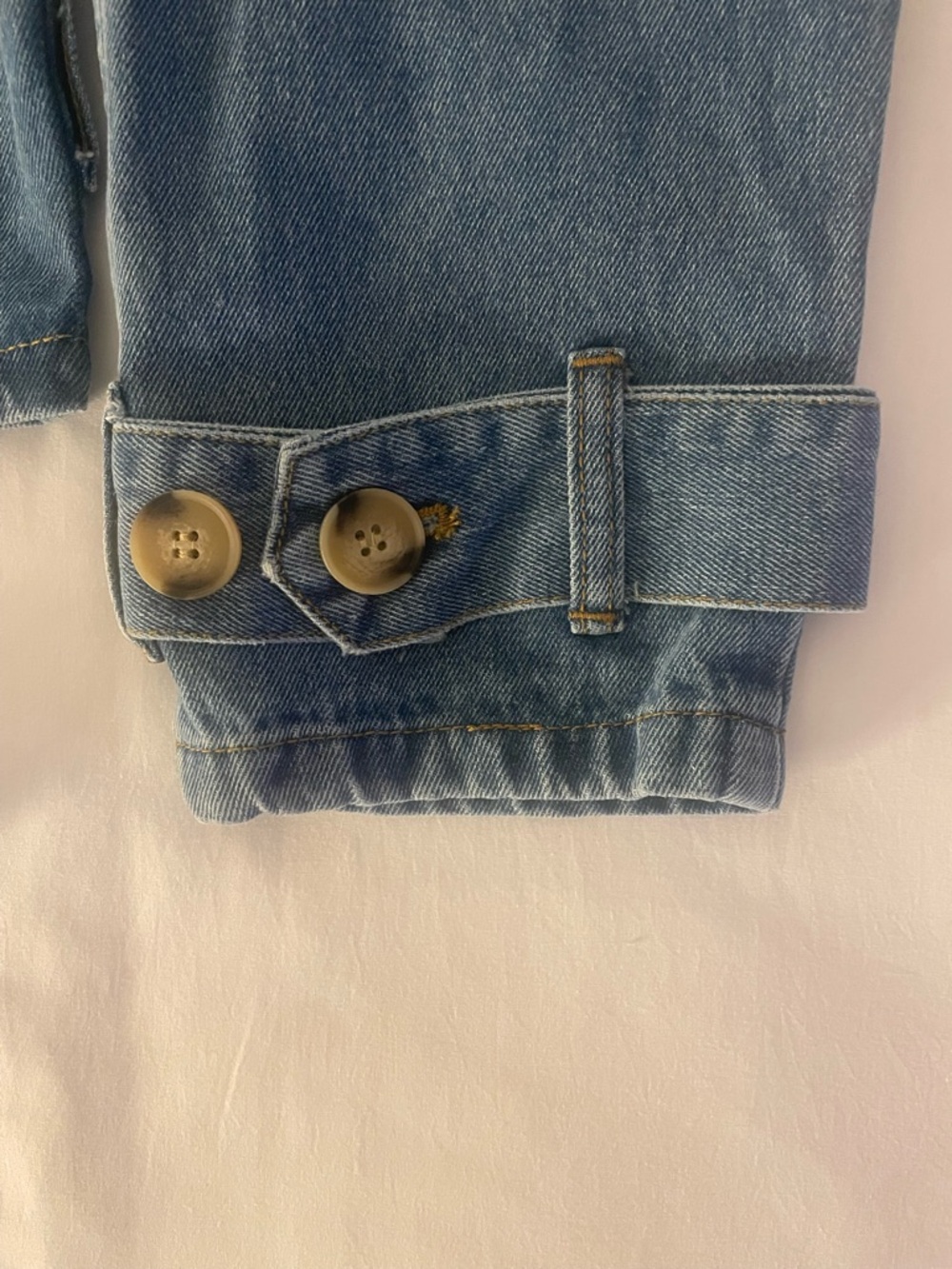 Cropped Denim Trench Coat / Jacket, Transitional Outerwear, Sz S.M,L by Veveret - Picture 8 of 13